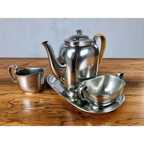 Image 1 of Service à café vintage en étain par Just Andersen Pewter, Danemark 1950