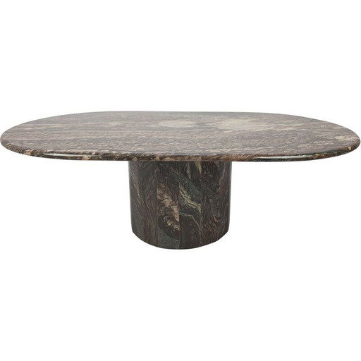 Table basse vintage en marbre, Italie 1989