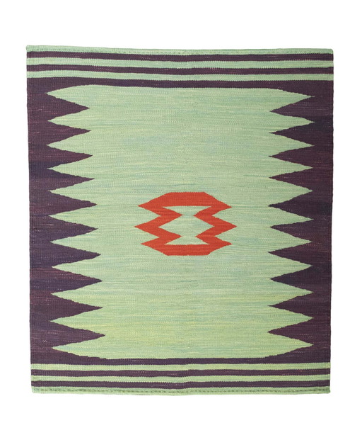 Kilim design tissé à la main - 126 X 111 cm (Nouveau)