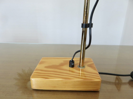 Image 1 of Lampe De Style Scandinave En Bois Blond, Années 70 80