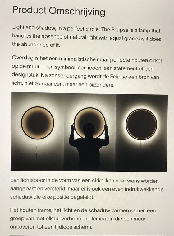 Image 1 of Lampe Eclipse By Designer Tilen Sepič noir