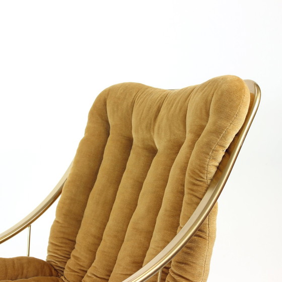 Image 1 of Chaise vintage italienne en métal doré, Italie années 1970