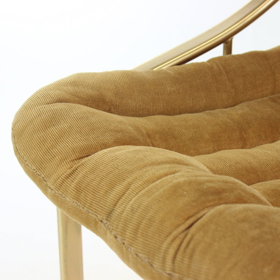 Image 1 of Chaise vintage italienne en métal doré, Italie années 1970