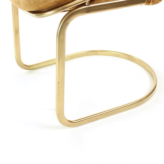 Image 1 of Chaise vintage italienne en métal doré, Italie années 1970