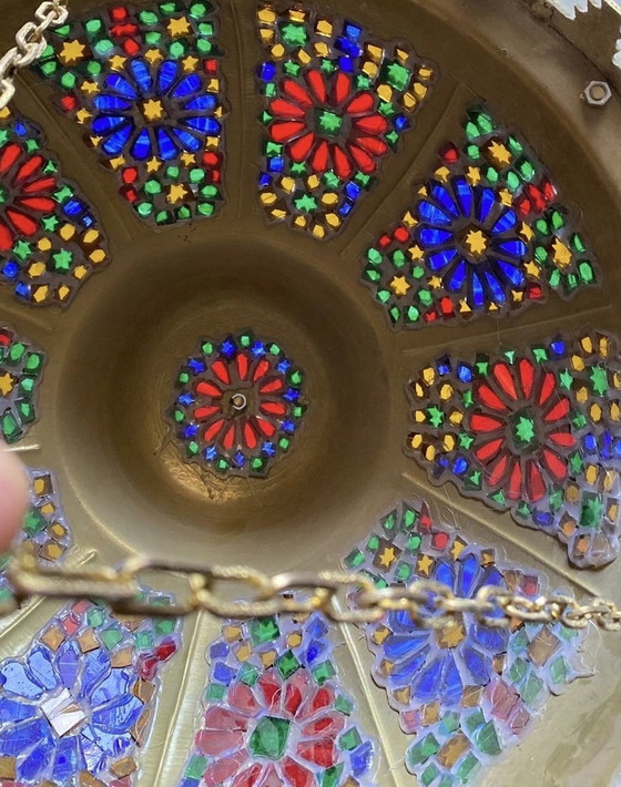 Image 1 of Lampe marocaine de luxe en cuivre faite à la main - 47 cm x 30 cm