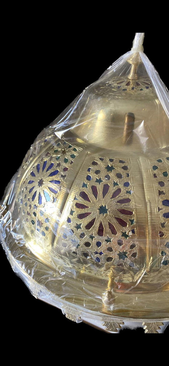 Image 1 of Lampe marocaine de luxe en cuivre faite à la main - 47 cm x 30 cm