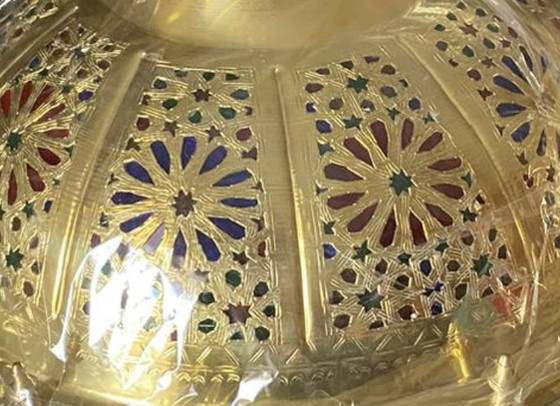 Image 1 of Lampe marocaine de luxe en cuivre faite à la main - 47 cm x 30 cm