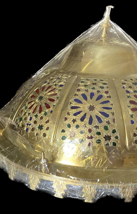 Image 1 of Lampe marocaine de luxe en cuivre faite à la main - 47 cm x 30 cm