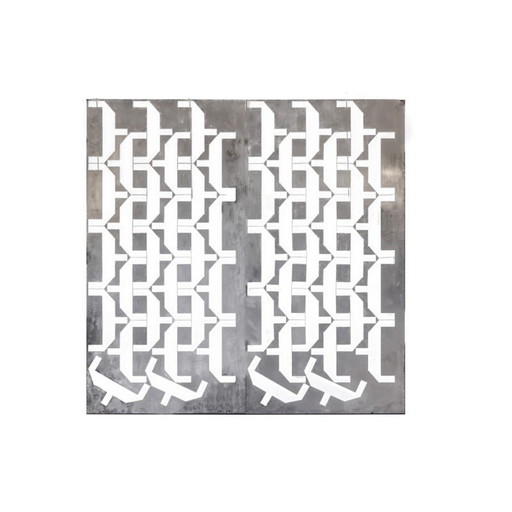 Paire de panneaux vintage en aluminium moulé, 1970