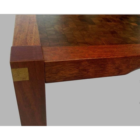 Image 1 of Table basse vintage en padouk avec mosaïque par Rolf Middelboe et Gorm Lindum Larsen, 1970