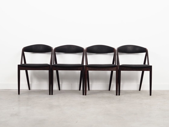 Image 1 of Ensemble de quatre chaises en bois de rose, design danois, années 1970, designer : Kai Kristiansen