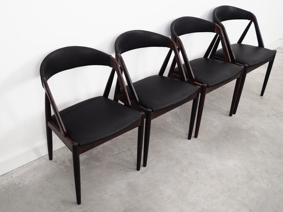 Image 1 of Ensemble de quatre chaises en bois de rose, design danois, années 1970, designer : Kai Kristiansen