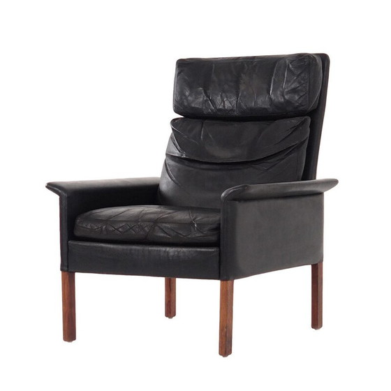 Image 1 of Fauteuil en cuir vintage de Hans Olsen