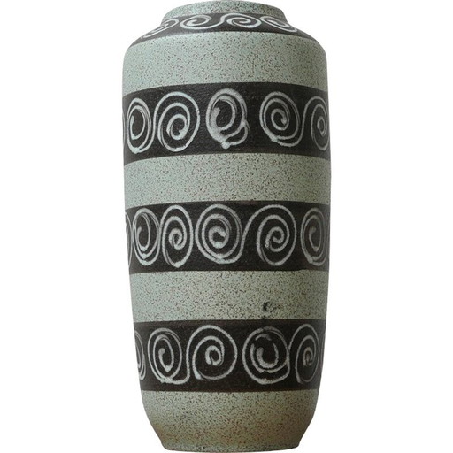 Vase vintage en céramique verte, Allemagne de l'Ouest 1970