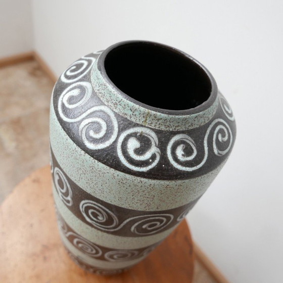 Image 1 of Vase vintage en céramique verte, Allemagne de l'Ouest 1970