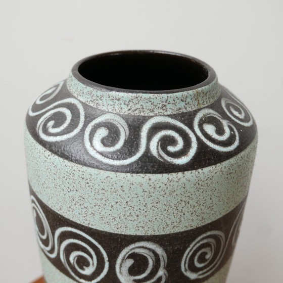 Image 1 of Vase vintage en céramique verte, Allemagne de l'Ouest 1970