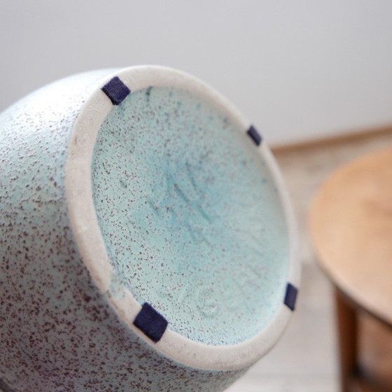 Image 1 of Vase vintage en céramique verte, Allemagne de l'Ouest 1970