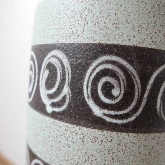 Image 1 of Vase vintage en céramique verte, Allemagne de l'Ouest 1970