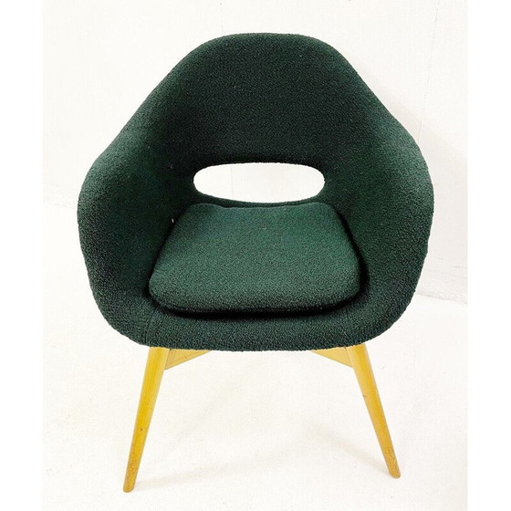 Image 1 of Paire de fauteuils vintage en tissu vert par Miroslav Navratil, Tchécoslovaquie 1960