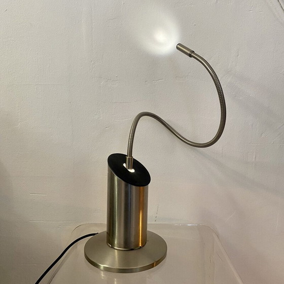 Image 1 of Lampe zed vintage en acier brossé par Tommaso Cimini et Walter Monici, 1980