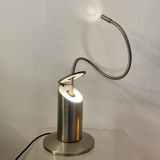 Image 1 of Lampe zed vintage en acier brossé par Tommaso Cimini et Walter Monici, 1980