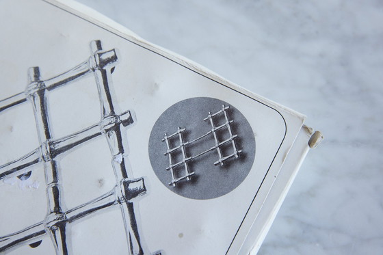 Image 1 of Dessous de plat extensible en faux bambou plaqué argent