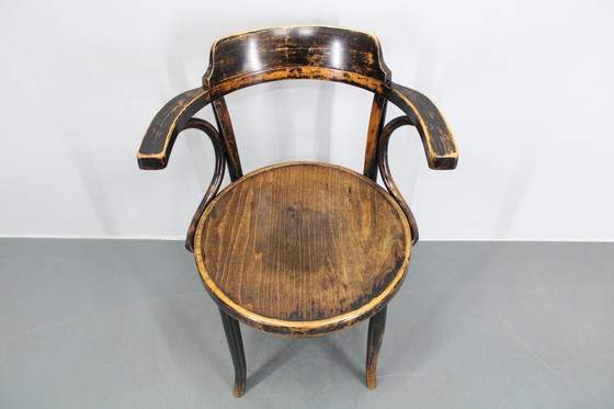 Image 1 of Chaise de bureau ou d'appoint en bois courbé, 1940S, Tchécoslovaquie