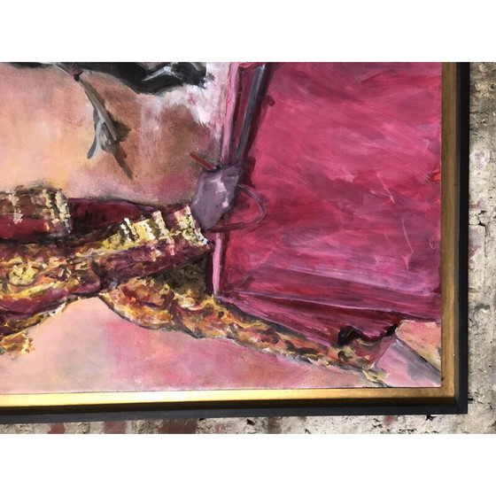 Image 1 of Peinture à l'huile vintage "Le matador" par E.Boyer Fisher 92
