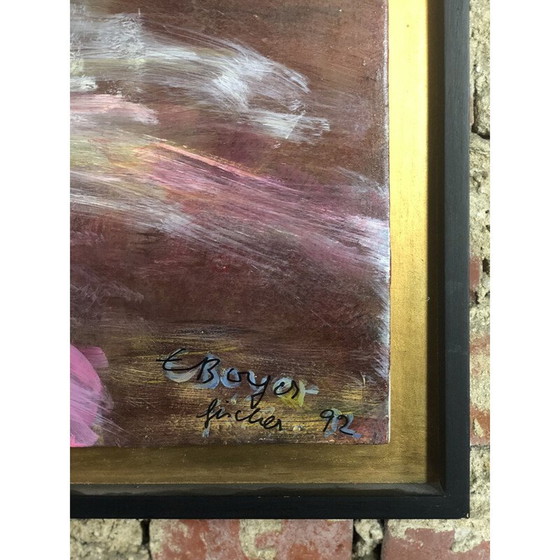 Image 1 of Peinture à l'huile vintage "Le matador" par E.Boyer Fisher 92