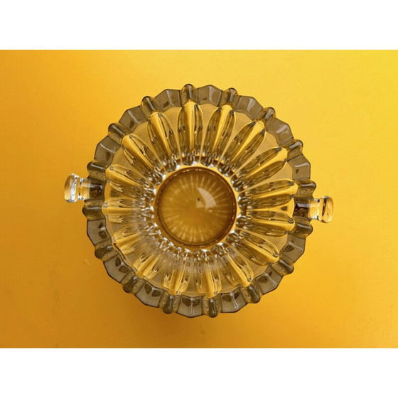 Image 1 of Vase vintage en verre moulé, 1950