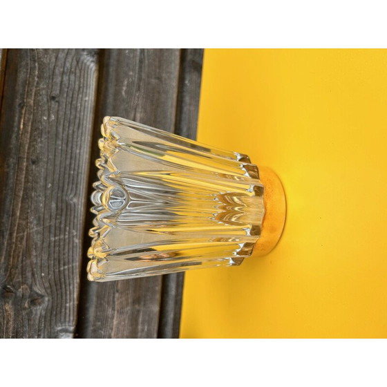 Image 1 of Vase vintage en verre moulé, 1950