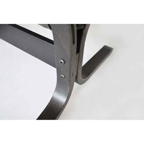 Image 1 of Paire de fauteuils Siesta en cuir noir vintage par Ingmar Relling pour Westnofa, Norvège 1960s