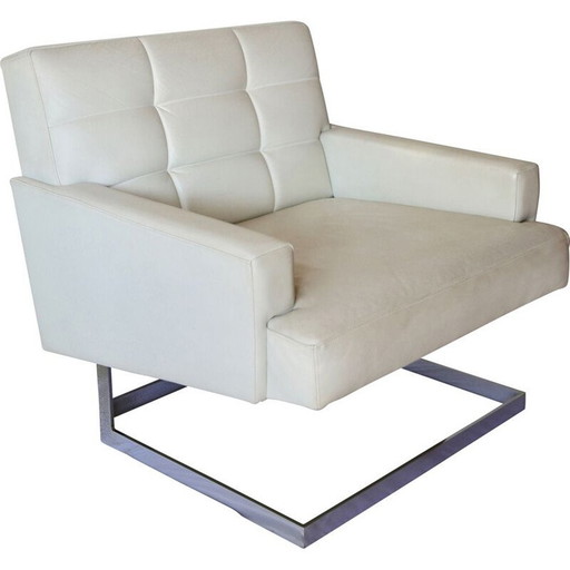 Paire de fauteuils en cuir vintage 1960