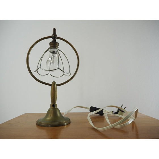 Image 1 of Lampe de table vintage Art Deco en laiton, 1930