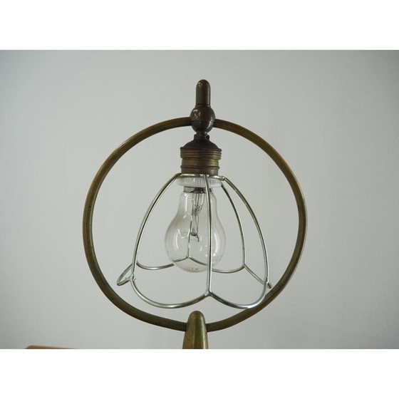 Image 1 of Lampe de table vintage Art Deco en laiton, 1930