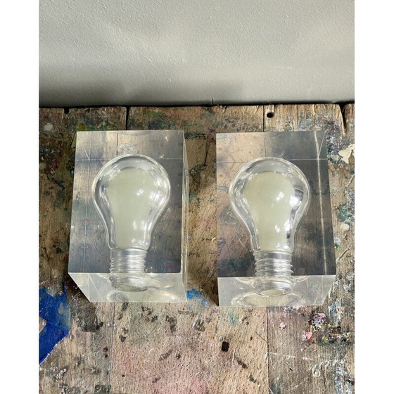 Image 1 of Paire de sculptures vintage "Glow In The Dark" de Pierre Giraudon, 1970