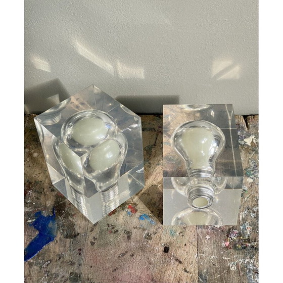 Image 1 of Paire de sculptures vintage "Glow In The Dark" de Pierre Giraudon, 1970