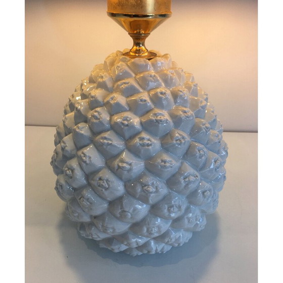 Image 1 of Lampe ananas en porcelaine, Italie 1970