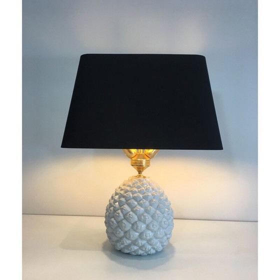 Image 1 of Lampe ananas en porcelaine, Italie 1970