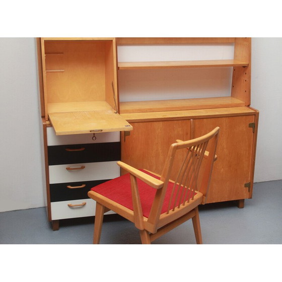 Image 1 of Secrétaire bas vintage en bois de cerisier pour Wk Furniture, Allemagne années 1950
