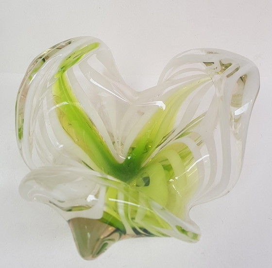 Image 1 of 2X pièces d'art en verre de Murano du Mid Century Vase et bol