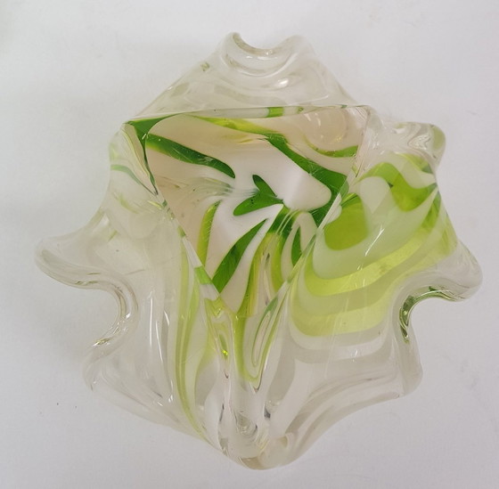 Image 1 of 2X pièces d'art en verre de Murano du Mid Century Vase et bol