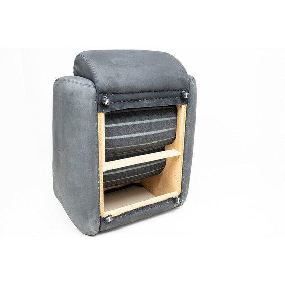 Image 1 of Fauteuil vintage avec ottoman en cuir, 1970