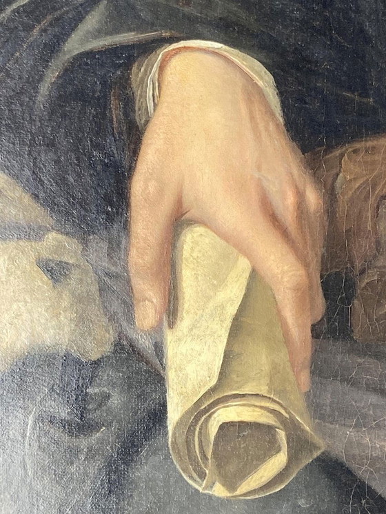 Image 1 of Grand portrait français, 19ème siècle, huile sur toile