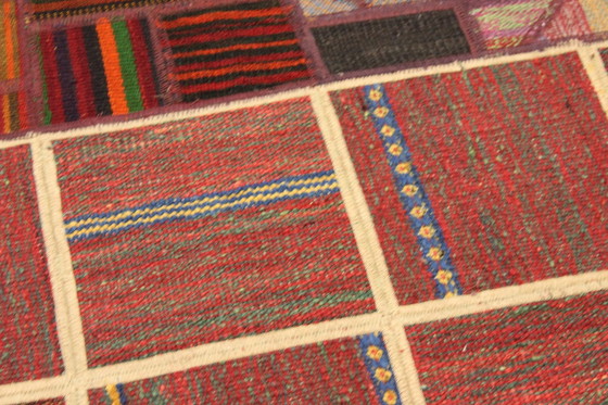 Image 1 of Tapis persan original noué à la main Kelim Patchwork Design 197 X 138 cm Top Condition