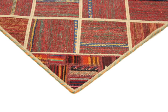 Image 1 of Tapis persan original noué à la main Kelim Patchwork Design 197 X 138 cm Top Condition