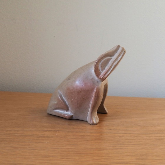 Image 1 of Grande grenouille vintage en pierre à savon artisanale du Kenya