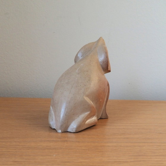 Image 1 of Grande grenouille vintage en pierre à savon artisanale du Kenya