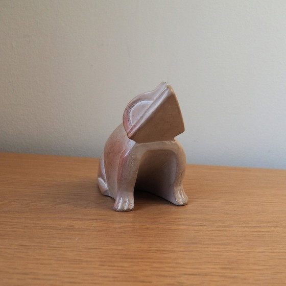 Image 1 of Grande grenouille vintage en pierre à savon artisanale du Kenya