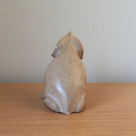 Image 1 of Grande grenouille vintage en pierre à savon artisanale du Kenya